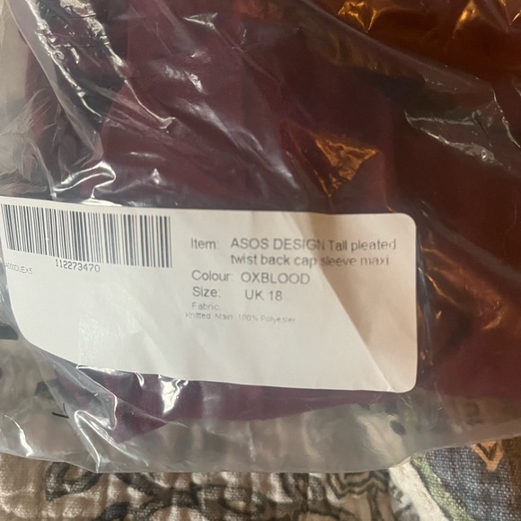 ASOS brand maroon/oxblood dress size uk18 new - Picture 4 of 6